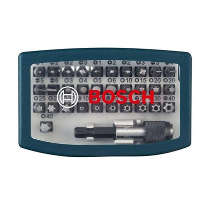 Bosch Kit de Puntas 32 Piezas con Adaptador Hexagonal ¼″ – Juego Universal de Atornillado y Fijación para Taladro/Atornillador
