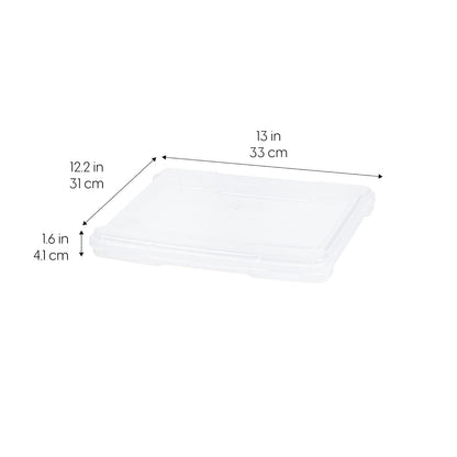 IRIS USA Organizador para Juegos de Mesa, 10 Estuches Delgados, Claro | Compatible con papel 8.5"x11" y A4, asas integradas, tapas de cierre seguro, ideal para rompecabezas y manualidades