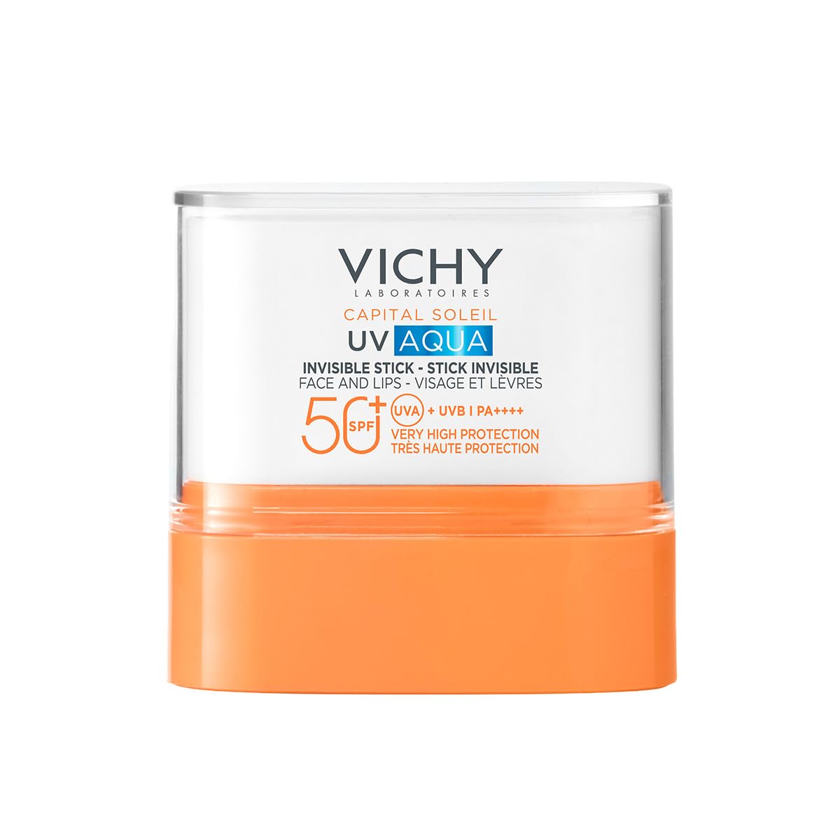 Vichy Capital Soleil UV Aqua Protector Solar en Stick Dermatológico 9g | Protector Solar en Barra con FPS 50+ y Acabado Invisible PA+++ Ideal para Reaplicación Práctica en RostroyY Labios