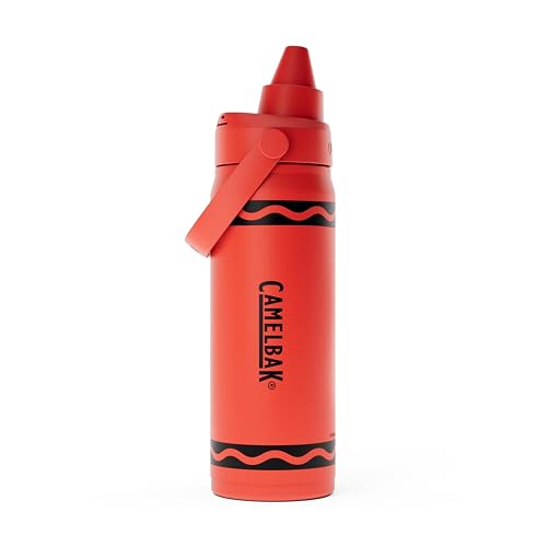 CamelBak Crayola Chug - Botella de agua de acero inoxidable, color rojo cereza, 16 onzas