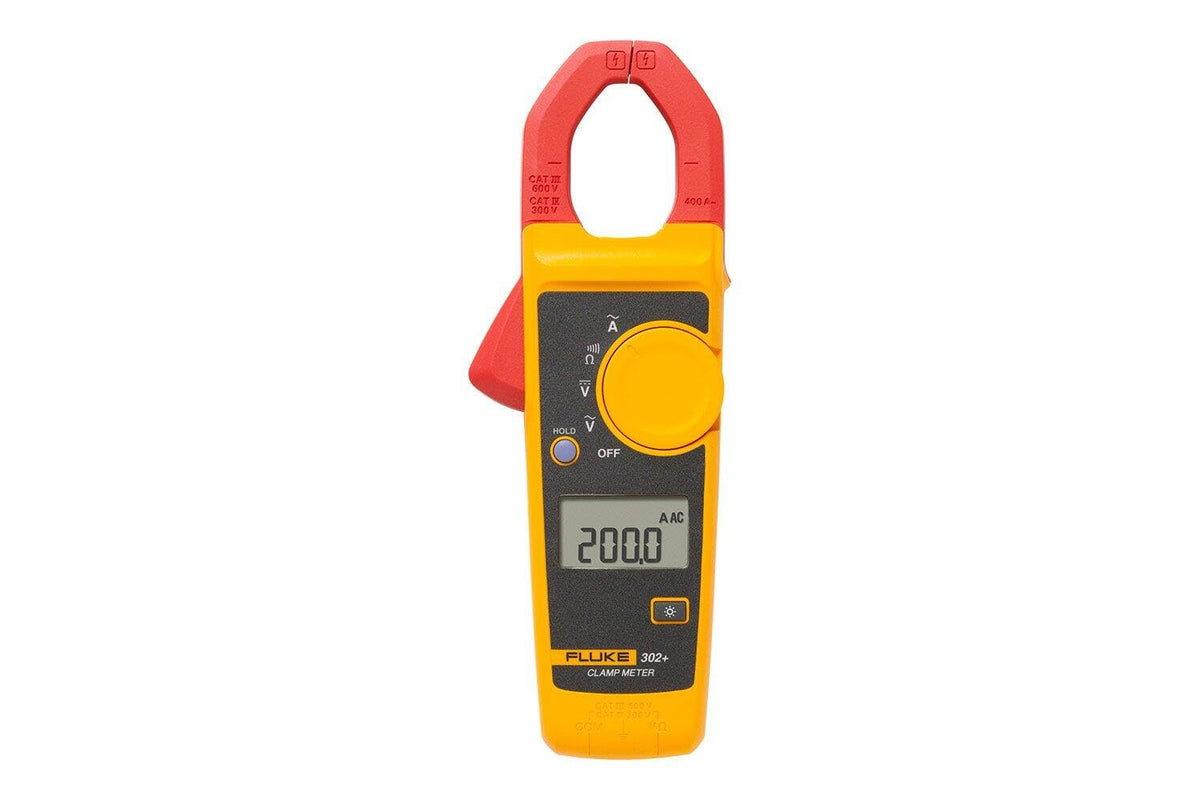 Fluke Multimetro de Gancho Pinza Amperimétrica 302+ Profesional 400 A CA Compacta Precisa Segura (Valor Medio)