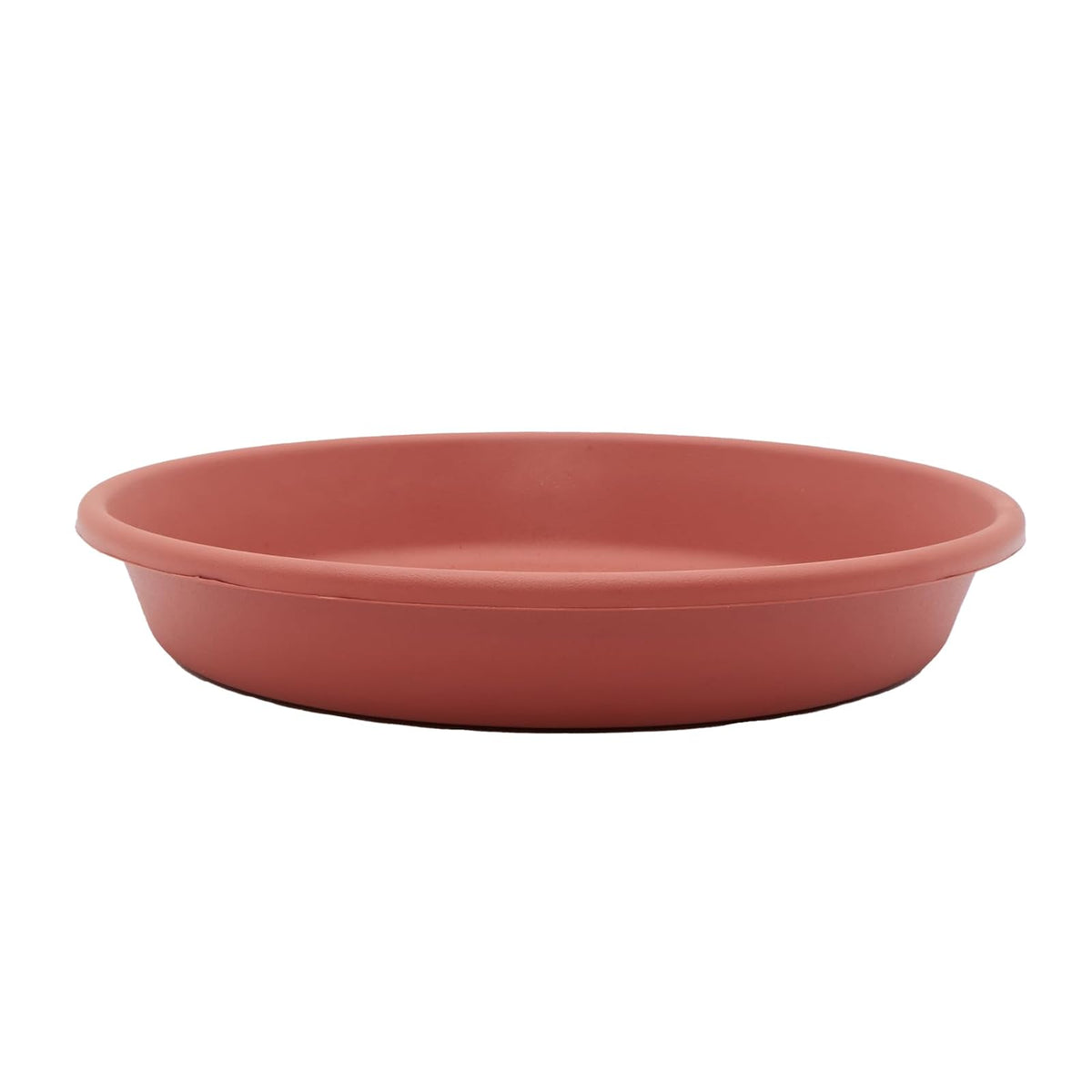 The HC Companies - Platillo de plástico para Plantas para Exteriores e Interiores, bandejas de macetas de diseño Tradicional para Drenaje de Agua, Bandeja Redonda Duradera y Elegante (Arcilla de 12