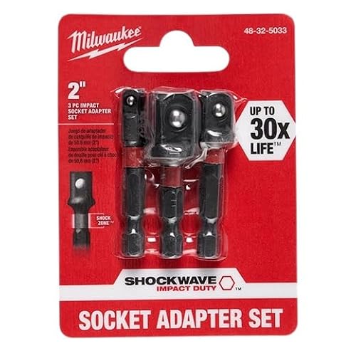 Milwaukee Elec Herramienta 48-32-5033 3 piezas 1/4" Hex juego de adaptador