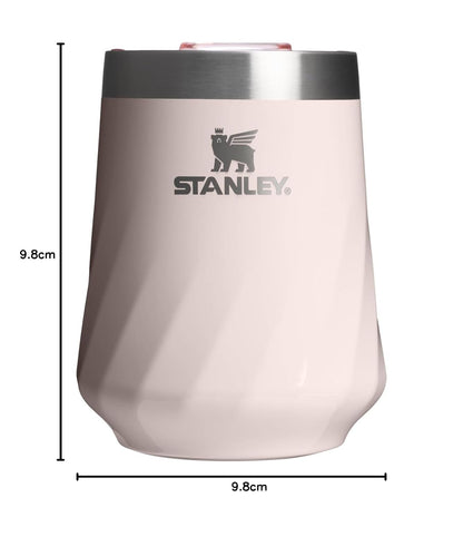 Stanley The Reserve - Vaso de vino texturizado | 11 onzas | Tapa a prueba de salpicaduras, bebidas frías y taza de cóctel, copa de vino de acero inoxidable aislada | cuarzo rosa brillante