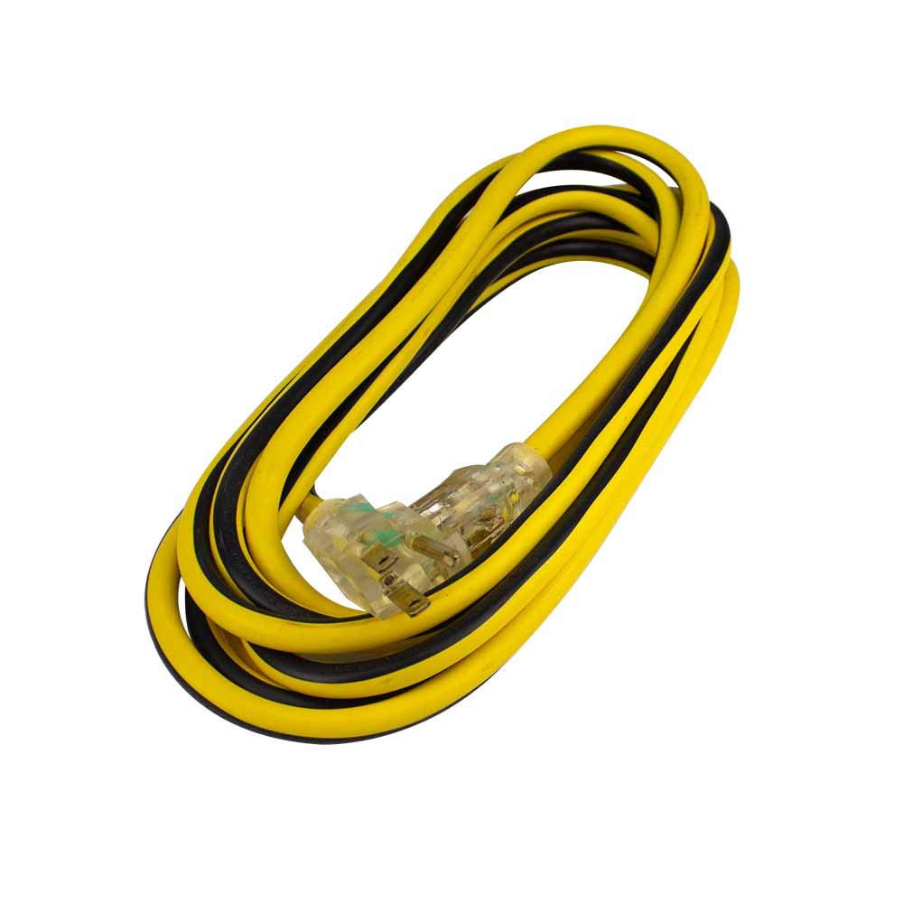 Sanelec Extensión Eléctrica de Uso Rudo 7 m, Amarillo y Negro - 4 Metros 3x14