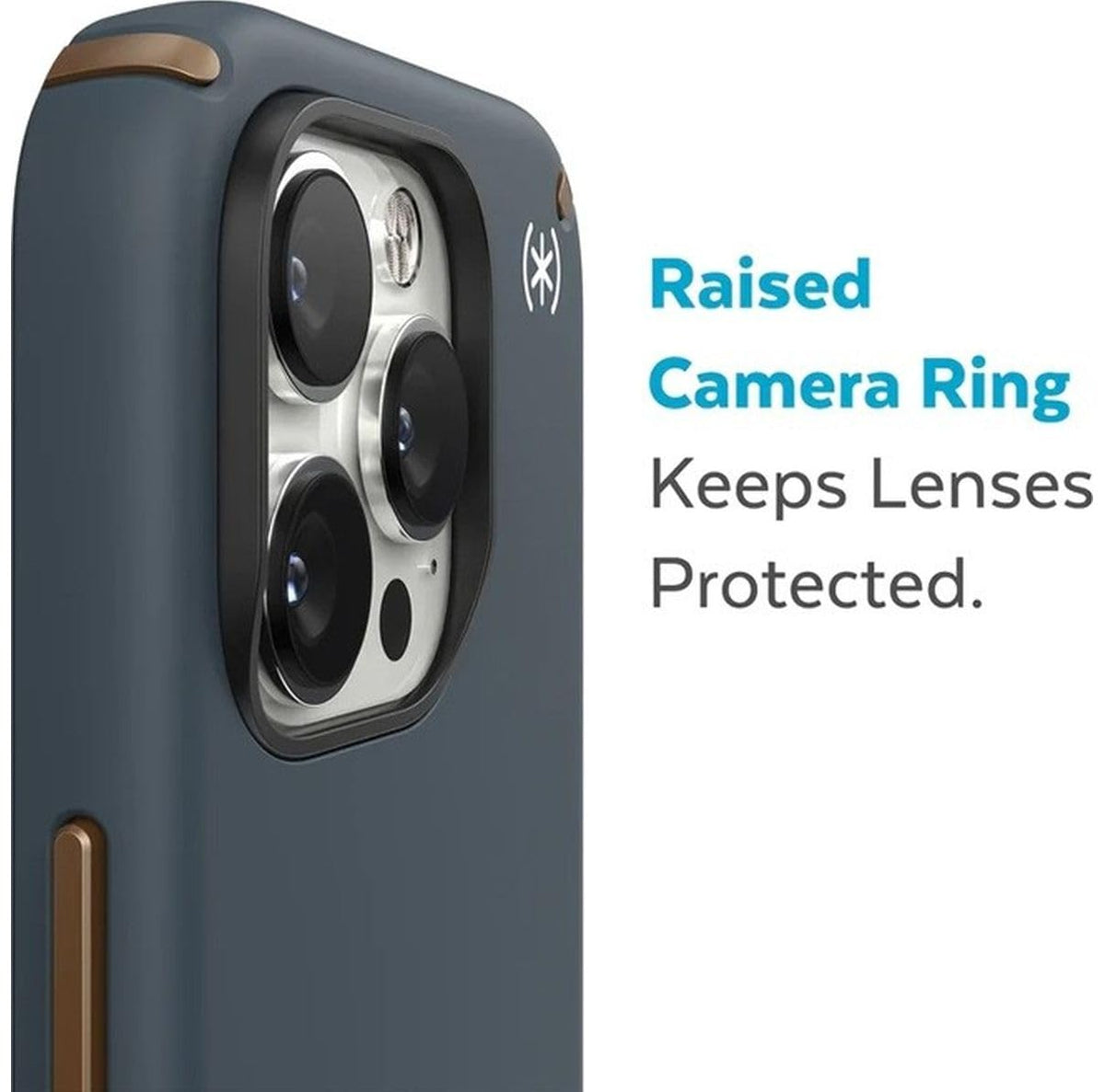 Speck Presidio2 Pro Funda Compatible con iPhone 14 Pro MAX, Protección Caídas 4m, Bisel Elevado, Protección Antimicrobiana - Carbón/Bronce