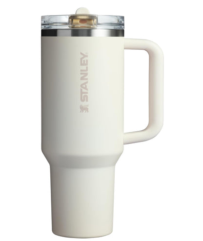 Stanley Quencher ProTour - Vaso con Popote Abatible, Mango Integrado, Acero Inoxidable, Sin BPA - 40 Ounces - Crema