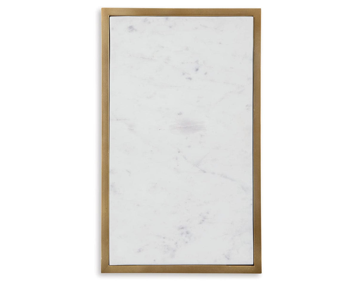 SIGNATURE DESIGN BY ASHLEY - Mesa de Acento Lanport - Color Blanco y Dorado