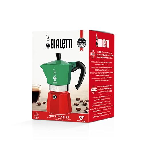 Bialetti 8006363018944 - Cafetera (Independiente, Cafetera de filtro, 0.16 L, De café molido, Verde, Rojo, Blanco)