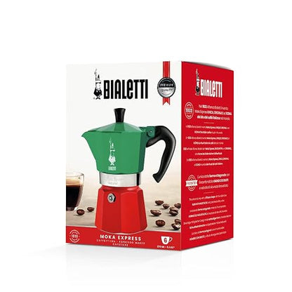 Bialetti 8006363018944 - Cafetera (Independiente, Cafetera de filtro, 0.16 L, De café molido, Verde, Rojo, Blanco)