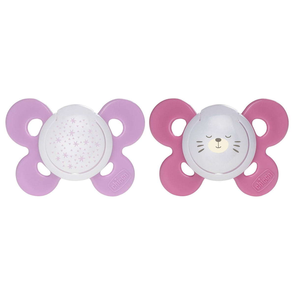 Chicco PhysioForma Comfort, Chupón 16-36 Meses, 2 Piezas, Chupones con Tetina de Silicona, Ayuda a la Respiración Fisiológica, Favorece el Desarrollo Correcto de la Boca, Colores Surtidos, Rosa Claro