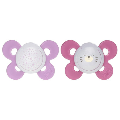 Chicco PhysioForma Comfort, Chupón 16-36 Meses, 2 Piezas, Chupones con Tetina de Silicona, Ayuda a la Respiración Fisiológica, Favorece el Desarrollo Correcto de la Boca, Colores Surtidos, Rosa Claro