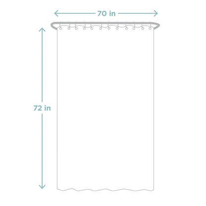 Zenna Home - Cortina de ducha de tela, repelente al agua, forro de tela de microfibra suave para duchas y bañeras, tela lavable con dobladillo pesado, 70 x 72 pulgadas, hueso