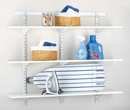 Knape & Vogt John Sterling Dual Trak - Soporte Ajustable para Estante de Madera, 14 Pulgadas, Platino, 0122-14 PM, 14 Pulgadas