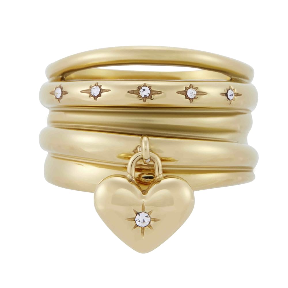 Fossil Anillo jf04834710 sadie all my love de acero inoxidable en tono dorado para dama, talla 8