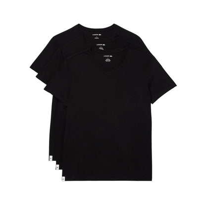 Lacoste Essentials Camisetas Cuello V para Hombre - Paquete de 3 - Negro - - M