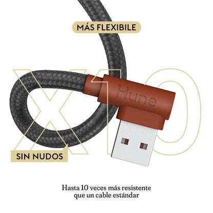 Cable Lightning Hune Sustentable 90° Compatible Con iPhone (Corteza)
