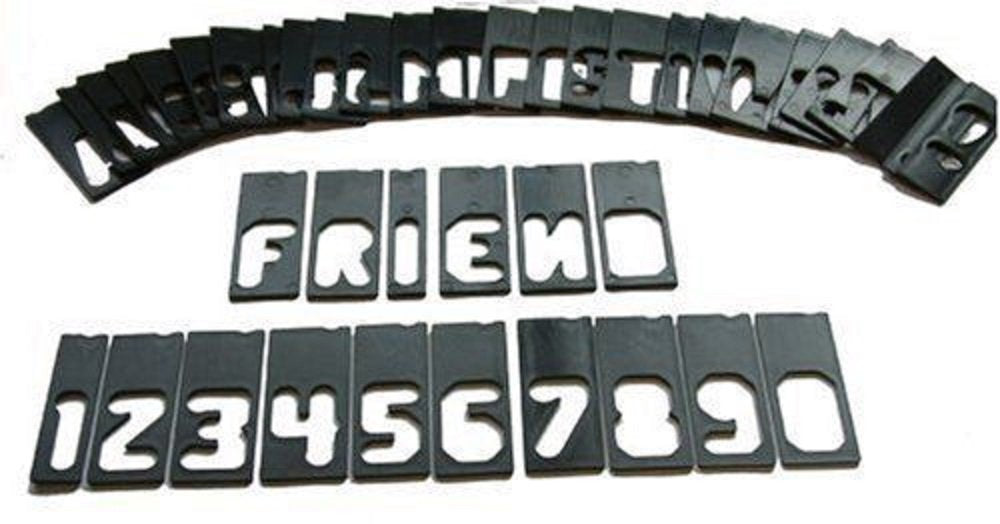 Milescraft 2202 Juego de plantillas horizontales de 1-1/2" para sistema de fabricación de señales, color negro