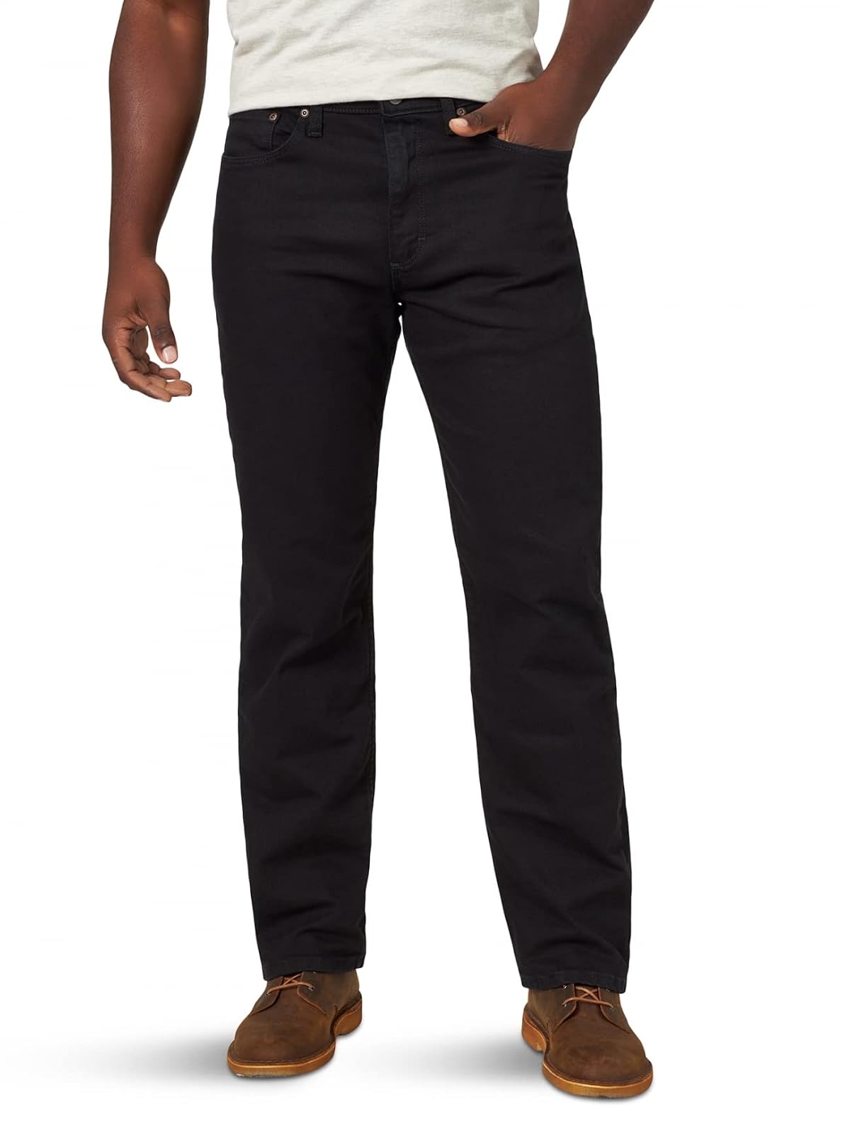Wrangler Authentics Jean de Corte Holgado para Hombre - Flex negro - 44W x 28L