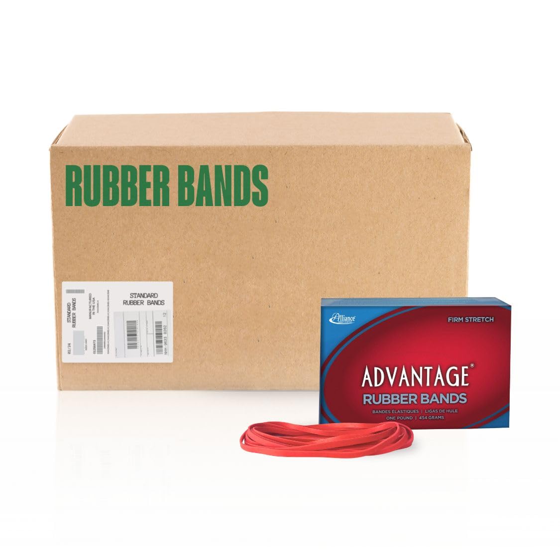 Alliance Red Packer Bands, tamaño #170 (7" x 1/4"), aprox. 90 bandas, 1 libra. Caja, Rojo (97705)