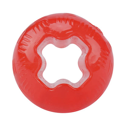 Fancy Pets Juguete Bola Mediana Xtreme para Perros, 8 cm, Goma Resistente Flotante con Orificios para Premios