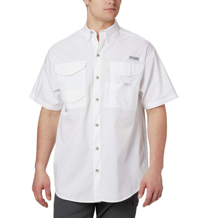 Columbia PFG Bonehead Camisa de Manga Corta para Hombre - XL - Blanco