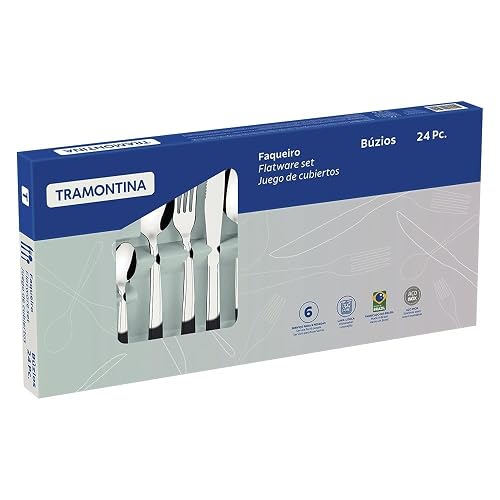 TRAMONTINA - Set de Cubiertos Búzios de Acero Inoxidable 24 Piezas - Metálico