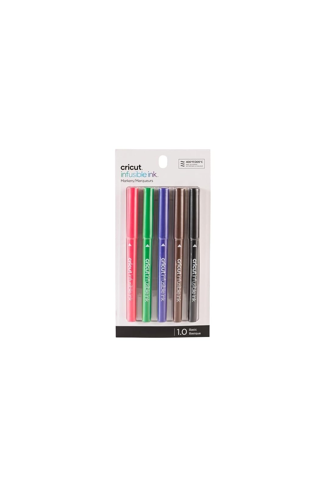 Cricut Bolígrafos de Tinta Infusible, Set Básico (5 Piezas) - ciruela, pavo real, rosa oscuro, oliva, burdeos - 5 Count (Pack of 1) - Marcadores