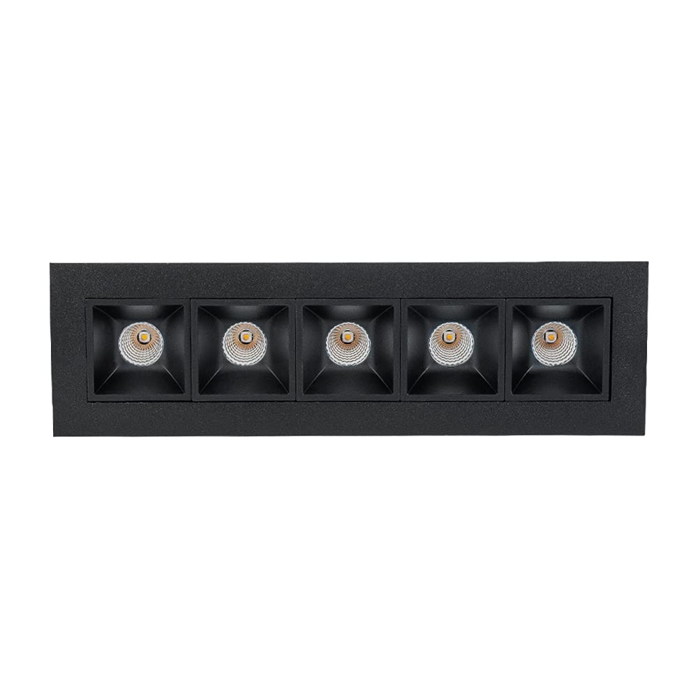 Tecnolite Lámpara LED de Techo Empotrado, 17 W, Luz Cálida Suave 3 000 k, Color Negro, 100 - 240 Volts, Downlight LED