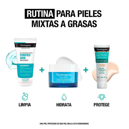 Neutrogena Sun fresh Protector Solar Facial Tono Claro Dermcare Niacinamida FPS50+, 40g