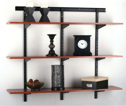 Knape & Vogt John Sterling Dual Trak - Soporte Ajustable para Estante de Madera, 14 Pulgadas, Platino, 0122-14 PM, 14 Pulgadas