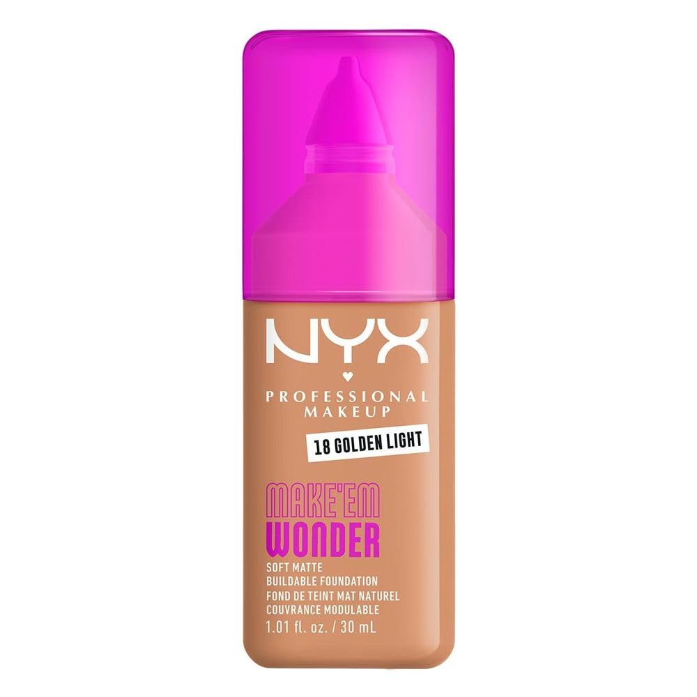 NYX Make 'Em Wonder Base de Maquillaje Mate, Tono Buff - GOLDEN LIGHT