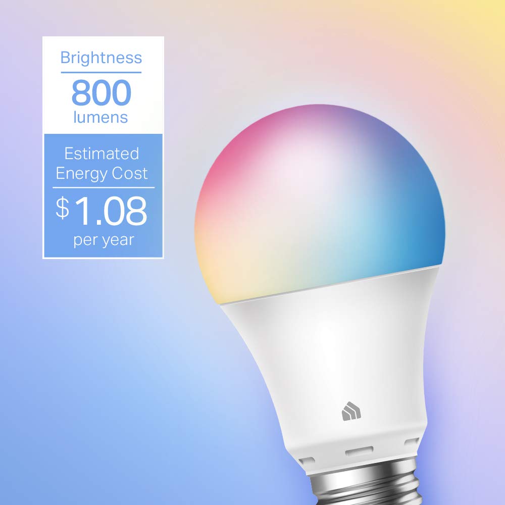 Kasa Smart - Bombillas inteligentes Alexa Smart Bombillas LED +, bombilla que cambia a todo color, regulables, WiFi inteligentes, funciona con Alexa y Google Home, A19