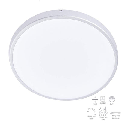 Tecnolite - Downlight LED Empotrable, Bote Integral 12 cm o Sobreponer 9 W, Luz de Día, No atenuable