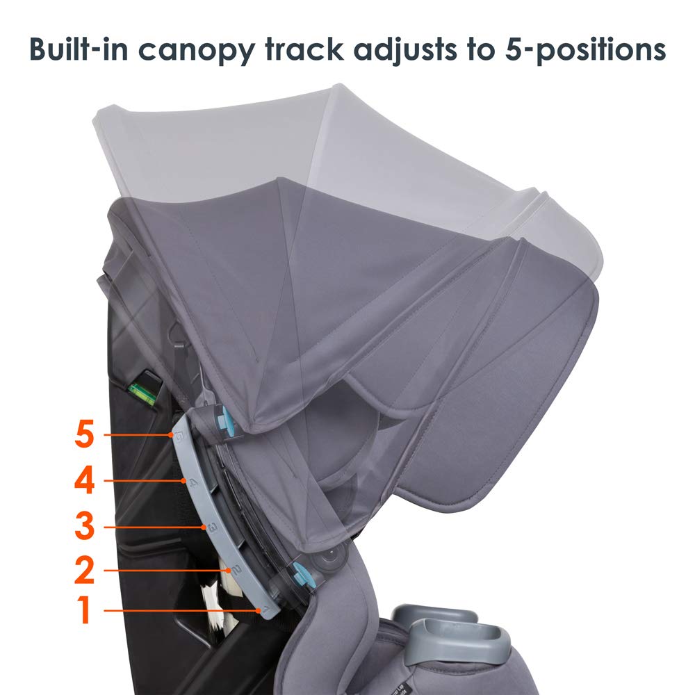 Baby Trend Cover Me Asiento Convertible de Automóvil 4 en 1 de 1.8 a 45.4 kg, Toldo Ajustable Integrado con Protección Solar UPF 50+, Vespa