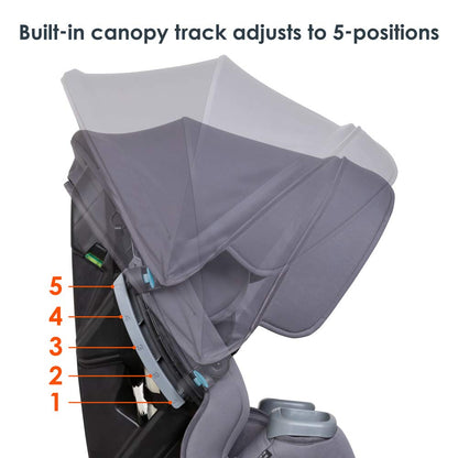 Baby Trend Cover Me Asiento Convertible de Automóvil 4 en 1 de 1.8 a 45.4 kg, Toldo Ajustable Integrado con Protección Solar UPF 50+, Vespa
