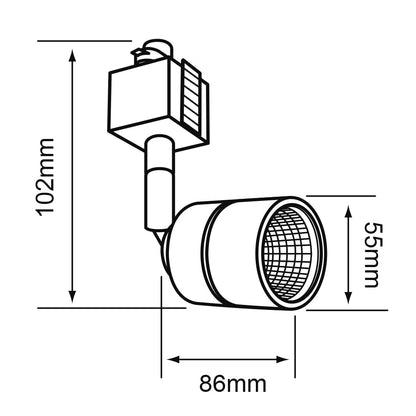 Tecnolite Lámpara Spot de Riel LED Dirigible 12 W, Luz Suave Cálida, LED integrado