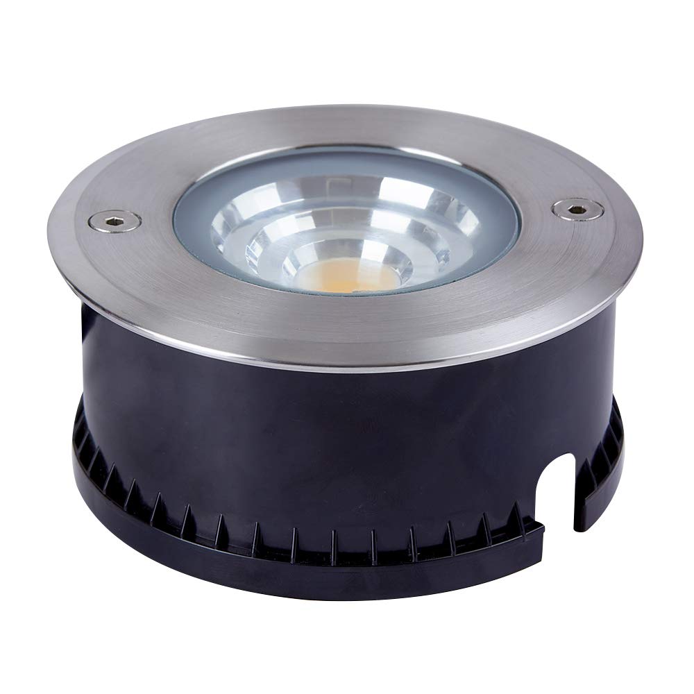 Tecnolite - Lámpara de Piso LED Empotrable Exterior 10 W, Luz Cálida Brillante, IP67, LED Integrado