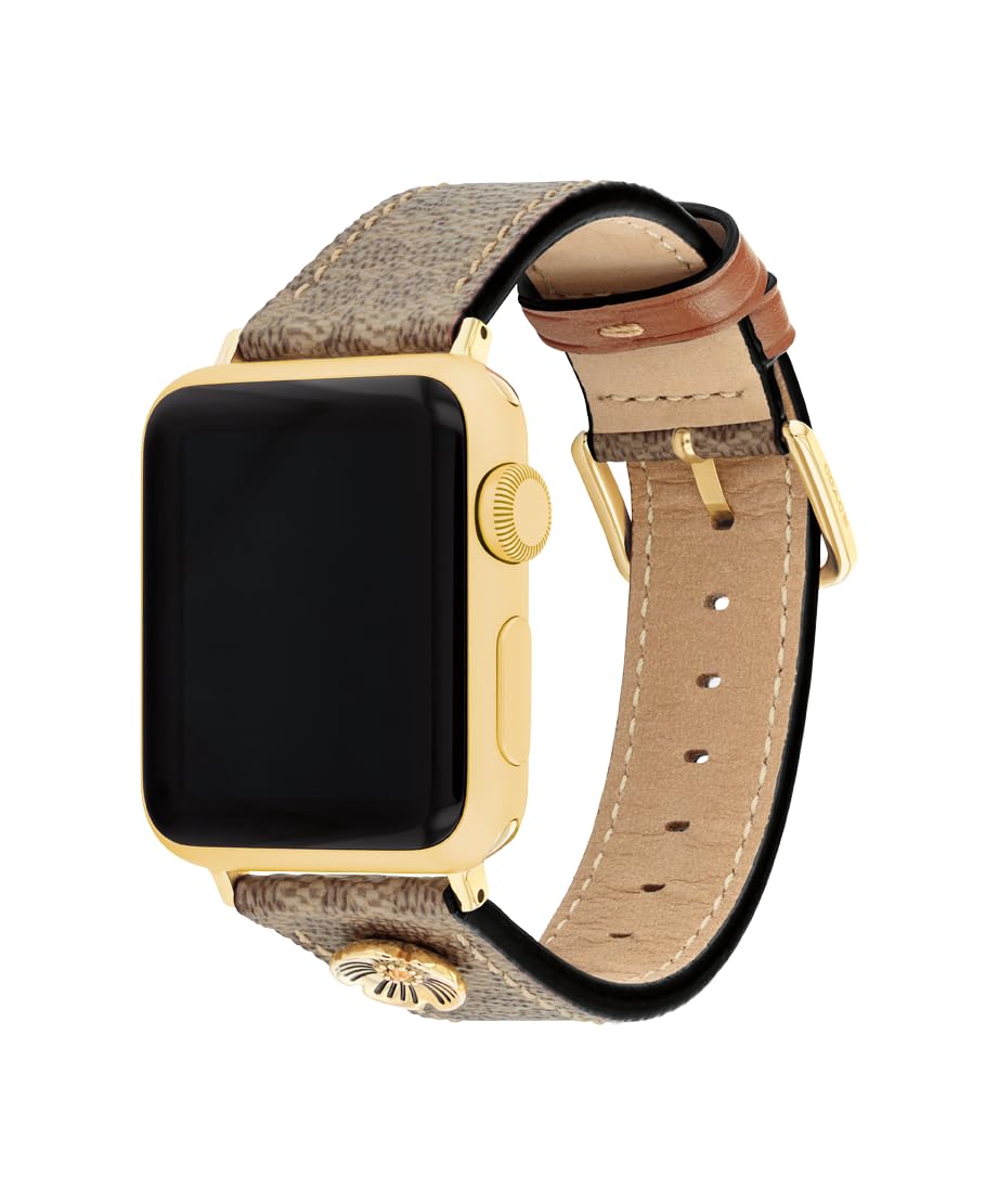 Coach - Apple Straps - Correa para Mujer 14700235 - Flower Embellishment en Piel - Compatible 38/40/41 mm - Diseño Elegante y Femenino