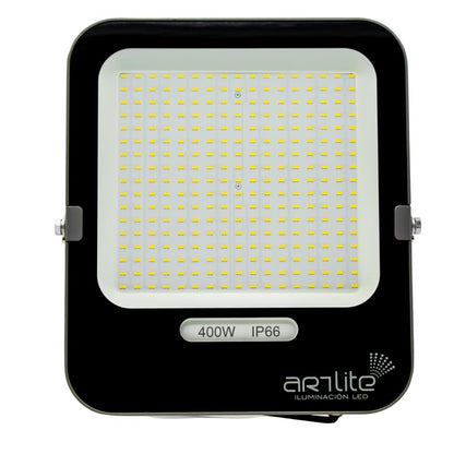 Reflector Artlite LED SMD Cuadrado Slim Blanco Frío 400W Alta Potencia 50,000 Lúmenes 6500K IP66 125Lm/W Apertura 120°