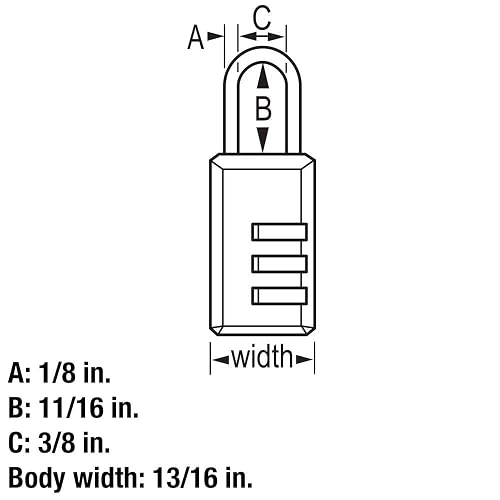 Master Lock 646T Candado para Equipaje de Combinación Reprogramable a 3 Dígitos