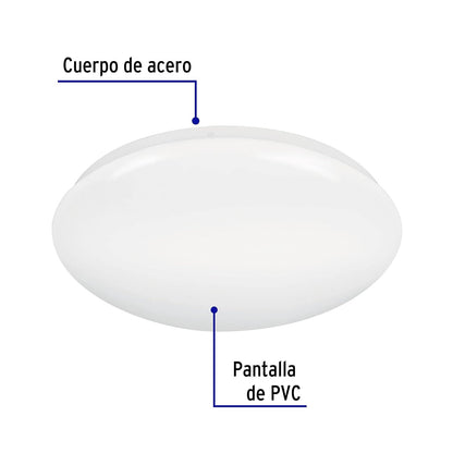 Volteck Lait PLA-103L, Luminario tipo pláfon, redondo de LEDs