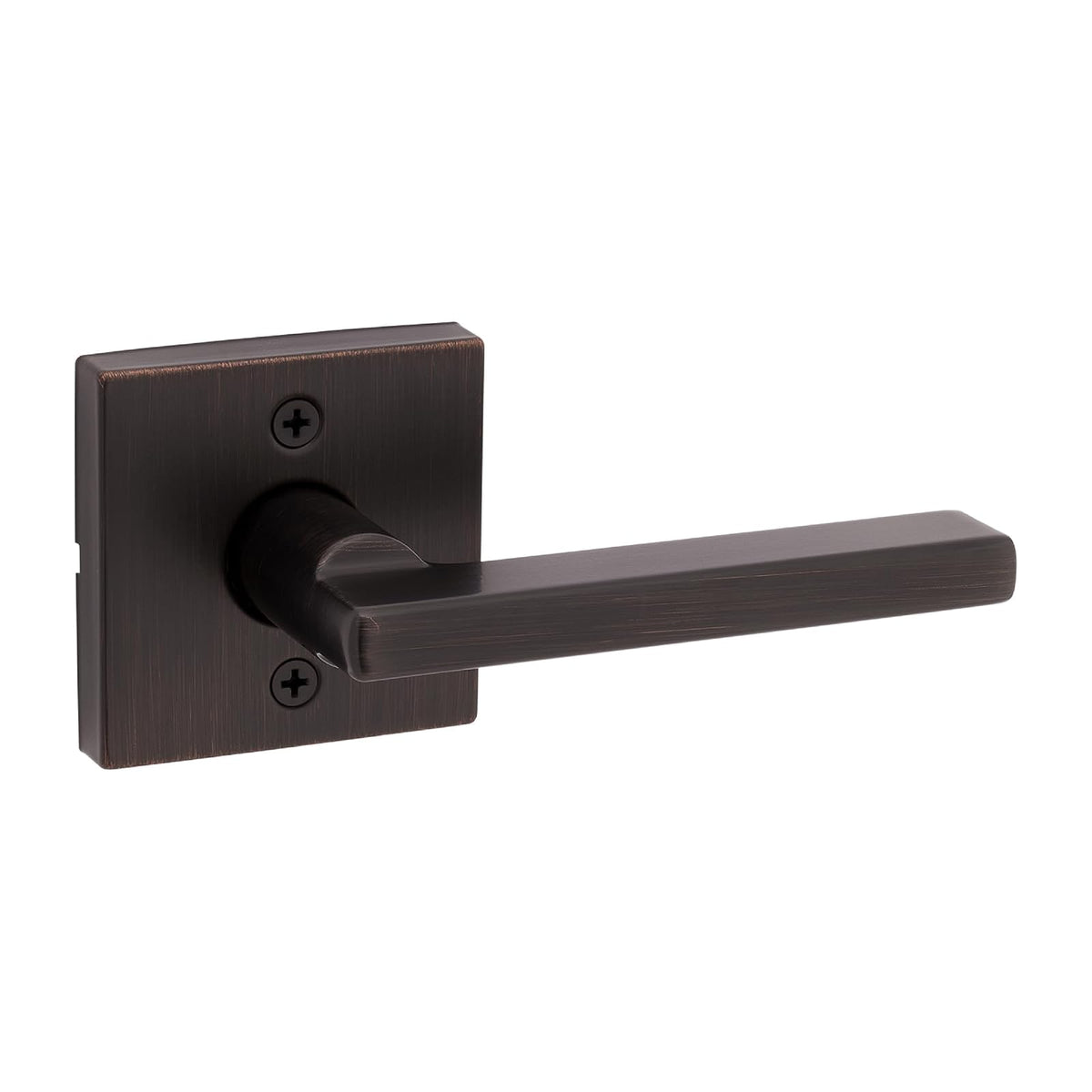 Kwikset Halifax Manija de Puerta Interior, Palanca Reversible sin Bloqueo - Cuadrado - Venetian Bronze