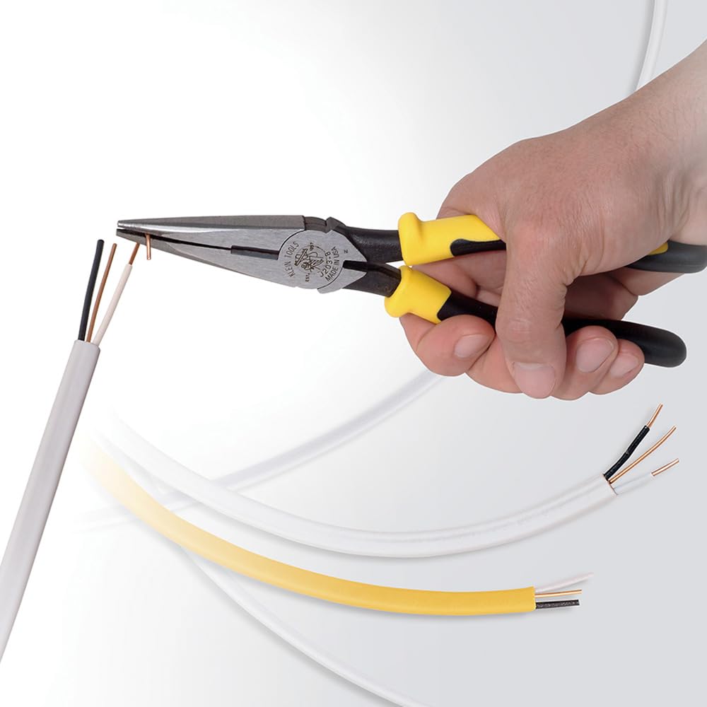 Klein Tools J203-8 Journeyman(TM) Long-Nose Pliers, HD Side Cutters, 8-5/16"