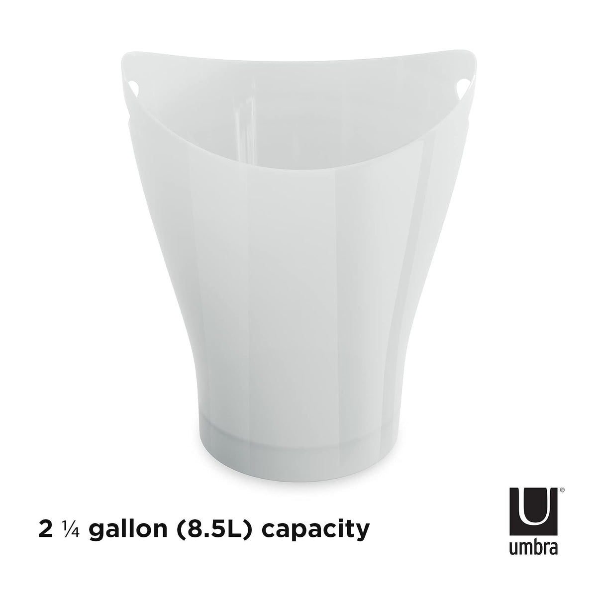 umbra Garbino Polipropileno - Papelera, Blanco metálico