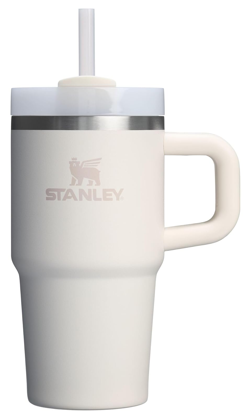 Stanley Quencher H2.0 Vaso con Asa y Popote, Tapa FlowState - 591.47 mililitros - CREMA 2.0