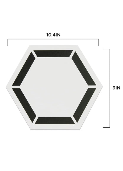 FloorPops Coltrane - Azulejos de vinilo hexagonal de 9 x 10.4 pulgadas (10 azulejos), (4.5 pies cuadrados/caja), color blanco roto