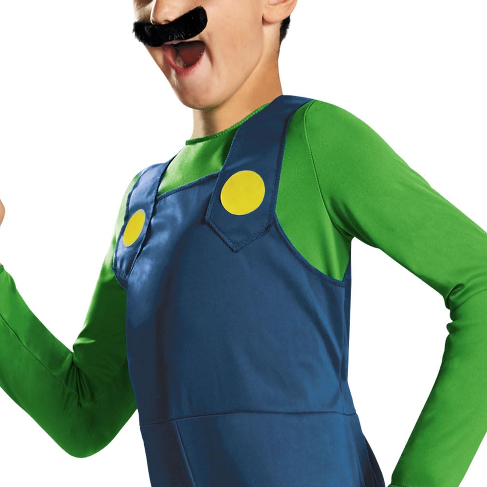 Disguise Nintendo Super Mario Brothers Luigi Disfraz clásico, Un Solo Color