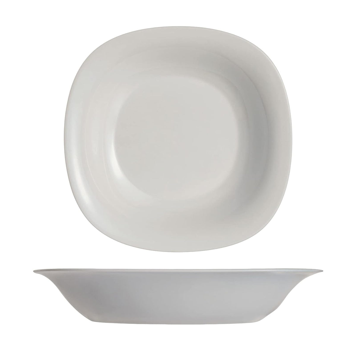 Luminarc - Juego de 4 Platos Carine Sopero Gris de Opal Modernos Platos Hondos Servicio Mesa Elegante