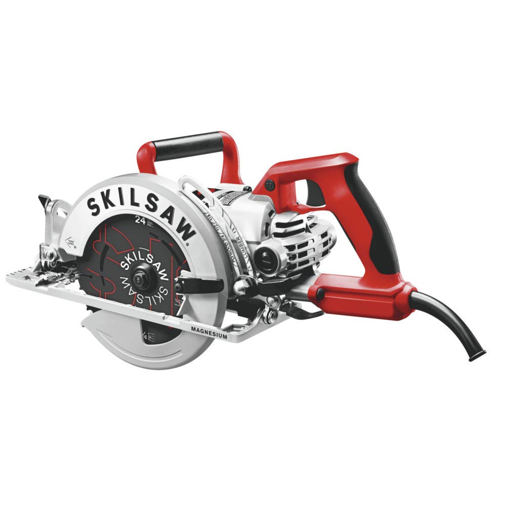 Skil - Sierra circular ligera con accionamiento helicoidal SAW SPT77WML-01 de 15 amperios y 7-1/4 pulgadas, plateada